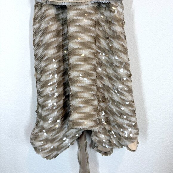 Sequin Dress Tan Cream Cocktail Semi Formal XS - Picture 7 of 11